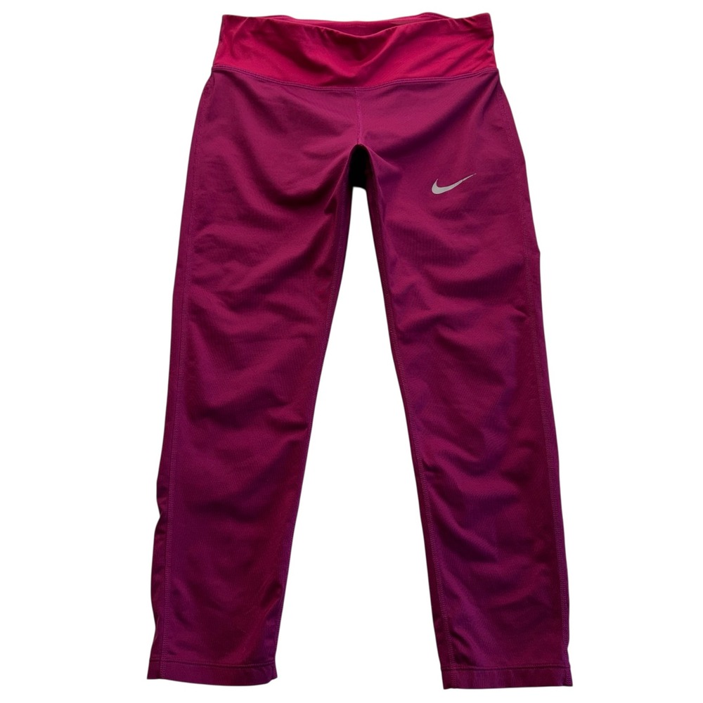 Nike Dri-FIT Women Magenta Pink Running‎ Leggings Crop Tights 831657-665 M #571